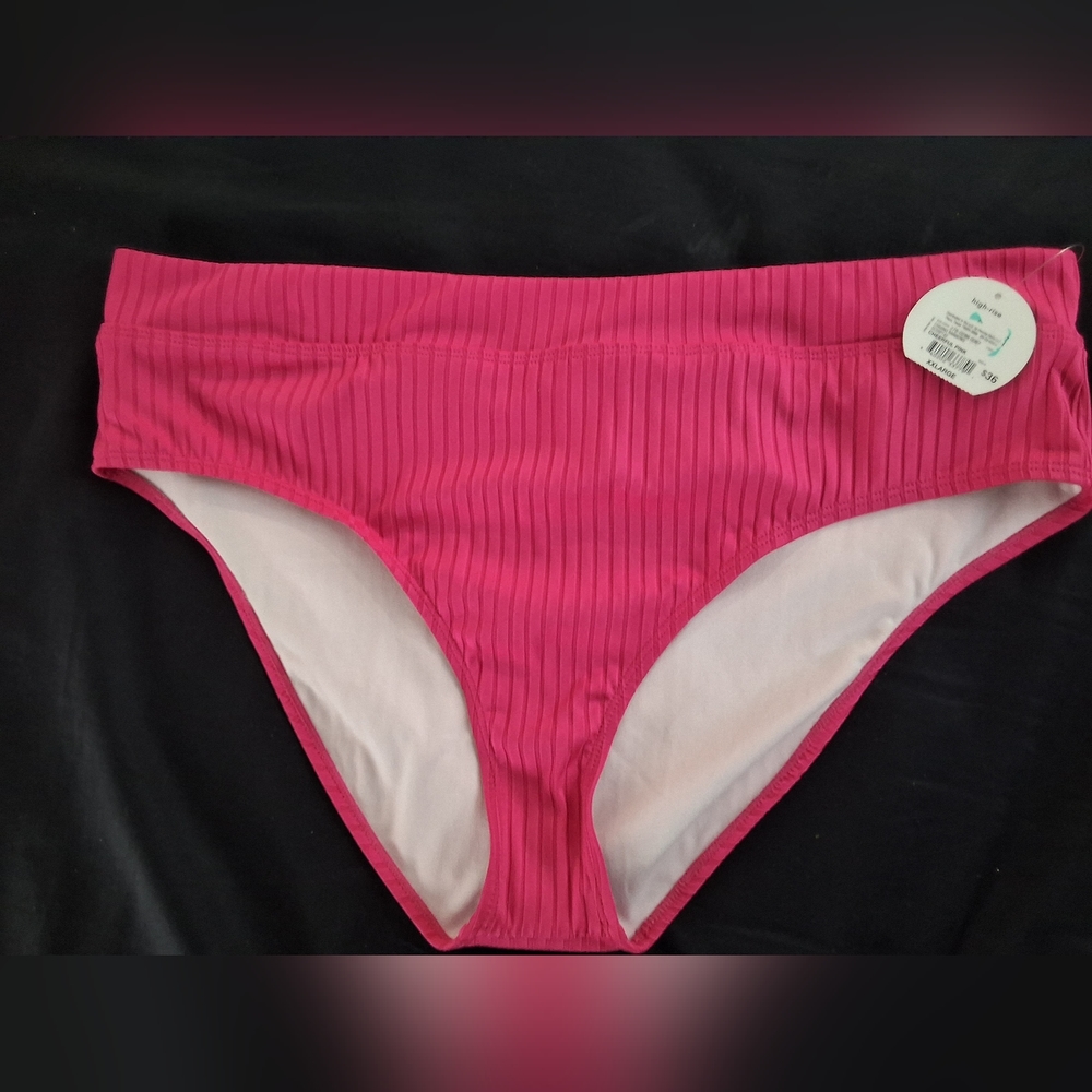 NWT Decree womens ribbed bikini swim bottom sz XXL